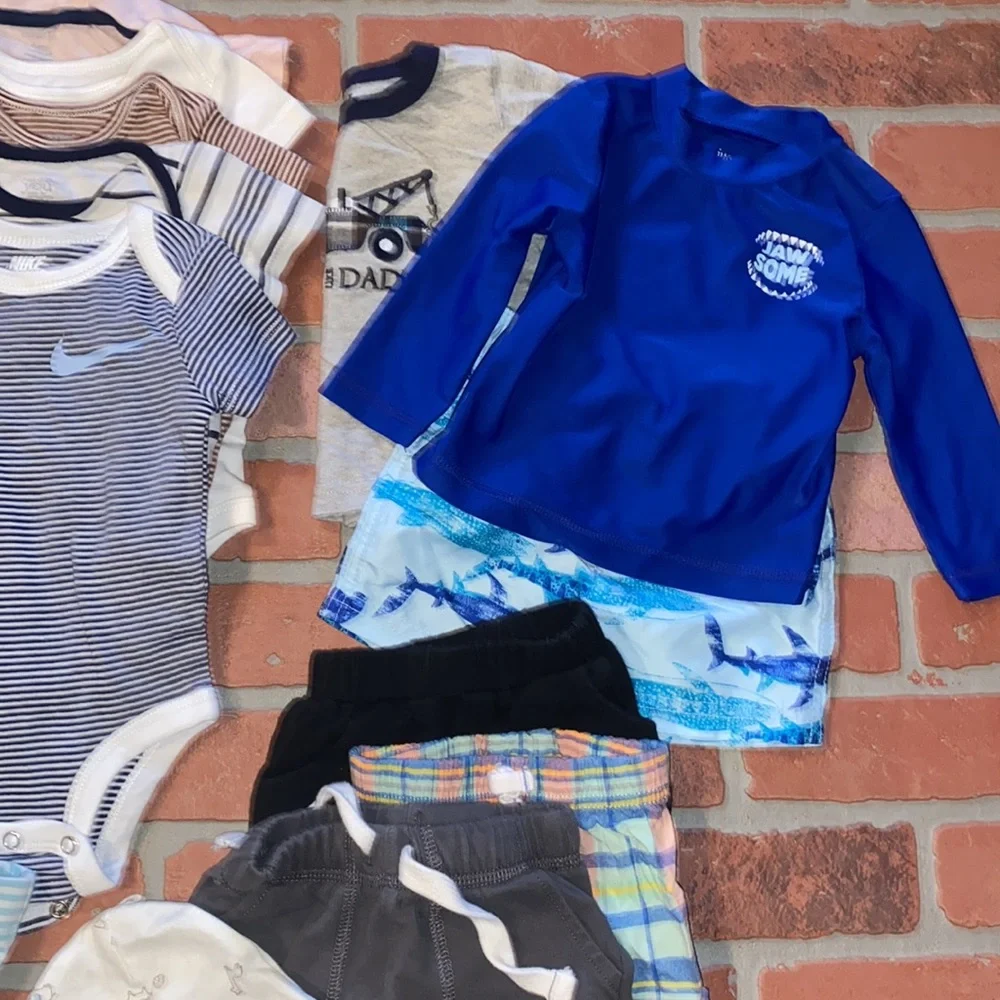 Babyboy 6m spring/summer footie onesie swim bundle!!